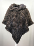 genuine mink fur poncho pullover knitted with high collar sleeveless sweater free shipping