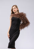 ostrich feather long single sleeve for party wedding luxurious arm glove elegant free shipping