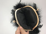 real turkey feather handbag mini 2023 luxurious purse party flower pink color - LVCOMEFF