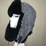 real rex rabbit fur trapper hat Aviator Fur Ushanka Eskimo Russian Bomber Hat