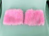 Women's mini Fur Leg Warmers Fuzzy short Boot Cuff Covers 2023 Y2K pink - LVCOMEFF