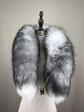 natural fox fur scarf 2023 furry classic Drawstring  fox tail