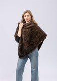 genuine mink fur poncho pullover knitted with high collar sleeveless sweater free shipping