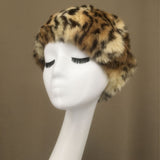 real rabbit fur rex rabbit fur beret hat with Leopard print and Polka dots 2023
