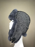 real rex rabbit fur trapper hat Aviator Fur Ushanka Eskimo Russian Bomber Hat