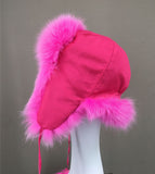 real fox fur trapper hat Aviator Fur Ushanka Eskimo Russian Bomber Hat 2023