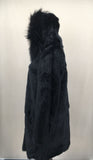 lady real rabbit fur coat with hood with fox fur trimmming 2023 winter warm - LVCOMEFF