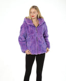 real rex rabbit coat with hood woman casual 2023 Autumn winter coat furry - LVCOMEFF