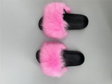 faux fur pink color slippers sandals 2023 y2k furry pink blue purple color - LVCOMEFF