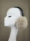 real rex rabbit earmuffs 2023 furry earflap ear warmer - LVCOMEFF