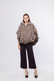 knitted mink fur shawl cape with falbalafor dinner party 210717