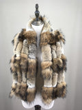 real rex rabbit fur raccoon  fur fox fur scarf 2023 furry classic