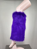 faux fur leg warmer 2023 y2k furry Women Fuzzy Long Boot Cuff Covers pink - LVCOMEFF