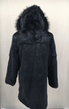 lady real rabbit fur coat with hood with fox fur trimmming 2023 winter warm - LVCOMEFF