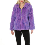real rex rabbit coat with hood woman casual 2023 Autumn winter coat furry - LVCOMEFF
