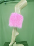 Women's mini Fur Leg Warmers Fuzzy short Boot Cuff Covers 2023 Y2K pink - LVCOMEFF