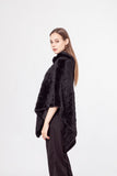 knitted mink fur pullover poncho 210722