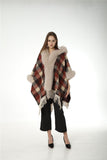 genuine natural fox fur shawl with tassel half sleeve fox fur cuffs big size - LVCOMEFF