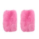 faux fur leg warmer 2023 y2k furry Women Fuzzy Long Boot Cuff Covers pink - LVCOMEFF