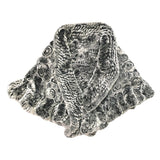 knitted rex rabbit fur shawl cape with rose flower falbala for dinner party - LVCOMEFF