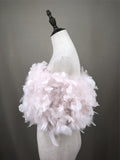 real turkey feather tube top with flower 2023 Bandeau Bralette Mini  for party - LVCOMEFF