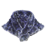 knitted rex rabbit fur shawl cape with rose flower falbala for dinner party - LVCOMEFF