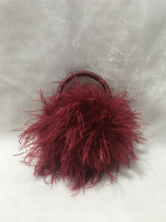 natural ostrich feather mini handbag 210715 furry flufffy