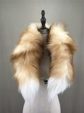natural fox fur scarf 2023 furry classic Drawstring  fox tail