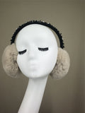 real rex rabbit earmuffs 2023 furry earflap ear warmer - LVCOMEFF
