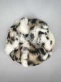 real rabbit fur rex rabbit fur beret hat with Leopard print and Polka dots 2023