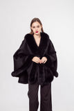 100% content wool coat  shawl with fox hair collar 210730