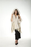 genuine natural fox fur shawl with tassel half sleeve fox fur cuffs big size - LVCOMEFF