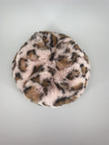 real rabbit fur rex rabbit fur beret hat with Leopard print and Polka dots 2023