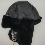 real rex rabbit fur trapper hat Aviator Fur Ushanka Eskimo Russian Bomber Hat