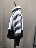striped real rex rabbit coat with wool 100% hem 220612 patchwork 2023 luxury