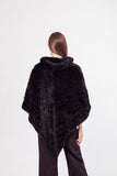 knitted mink fur pullover poncho 210722