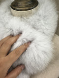 natural fox fur rex rabbit fur scarf 2023 furry classic short collar