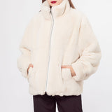 rex full pelt rex rabbit fur coat with lapel 210726
