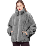 rex full pelt rex rabbit fur coat with lapel 210726