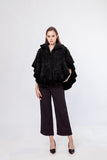 knitted mink fur shawl cape with falbalafor dinner party 210717