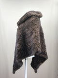 genuine mink fur poncho pullover knitted with high collar sleeveless sweater free shipping