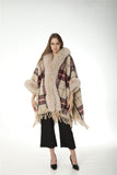genuine natural fox fur shawl with tassel half sleeve fox fur cuffs big size - LVCOMEFF