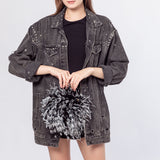 natural ostrich feather mini handbag 210715 furry flufffy