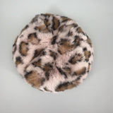 real rabbit fur rex rabbit fur beret hat with Leopard print and Polka dots 2023