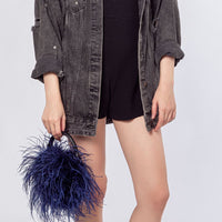 natural ostrich feather mini handbag 210715 furry flufffy
