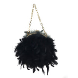 real turkey feather handbag mini 2023 luxurious purse party flower pink color - LVCOMEFF
