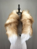 natural fox fur scarf 2023 furry classic Drawstring  fox tail