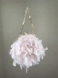real turkey feather handbag mini 2023 luxurious purse party flower pink color - LVCOMEFF