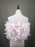 real turkey feather tube top with flower 2023 Bandeau Bralette Mini  for party - LVCOMEFF