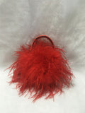 natural ostrich feather mini handbag 210715 furry flufffy